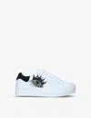 Kurt Geiger London Girls White Kids Mini Laney Eye-embellished Leather Trainers 7-9 Years In White