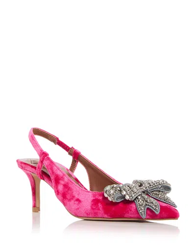 Kurt Geiger Women's Belgravia Court Bow Embellished Slingback Pumps In Pink