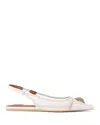 Kurt Geiger Women's Belgravia Embellished Slingback Flats In Open White