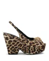 Kurt Geiger London Belgravia Platform Wedge Slingback Pump In Open Brown