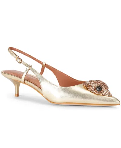 Kurt Geiger Women's Belsize Kitten Heel Slingback Pumps In Gold