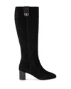 Kurt Geiger London Metallic Block Heel Knee High Boot In Animal Print