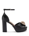 Kurt Geiger Womens Black Chelsea Platform-heel Leather Sandals In Black