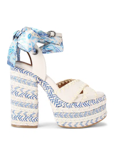 Kurt Geiger Women's Chelsea Scarf Platform Sandals In Light/pastel Blue