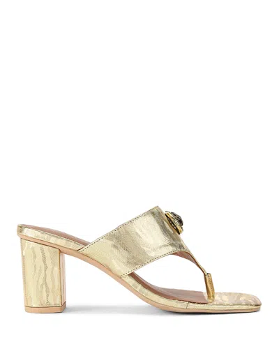 Kurt Geiger Women's Chelsea T Strap Block Heel Sandals In Open Yellow