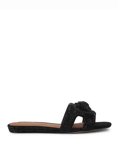 Kurt Geiger Eagle Cut-out Flat Sandals In Black
