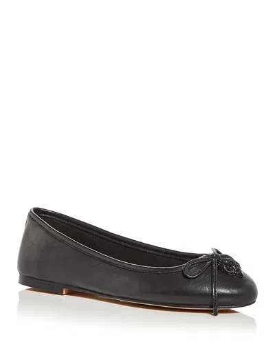 Kurt Geiger Women's Eagle Head & Bow Ballerina Flats In Black