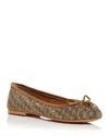 Kurt Geiger Women's Eagle Head & Bow Ballerina Flats In Dark Beige