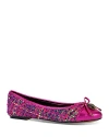 Kurt Geiger Women's Eagle Head & Bow Ballerina Flats In Pink Multi