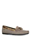 Kurt Geiger Houndstooth Eagle-head Moccasins In Dark Beige