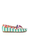 Kurt Geiger Woven Eagle Moccasins In Open Green