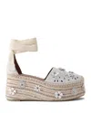 Kurt Geiger 80mm Flower Espadrilles In Open White