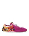 Kurt Geiger Suede Leather Islington Beaded Tassel Sneakers In Pink