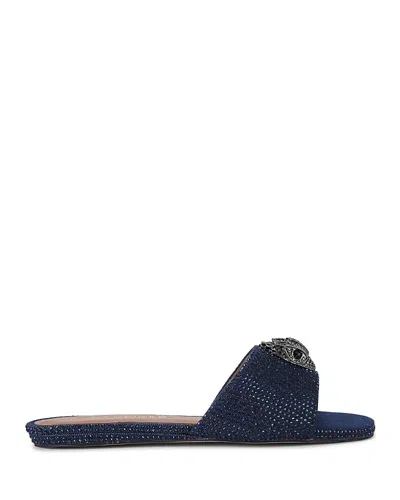 Kurt Geiger Women's Kensington Embellished Slide Sandals In Dark Blue