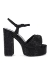 Kurt Geiger Embellished Kensington Eagle Platform Sandals 125 In Charcoal