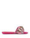 Kurt Geiger Kensington Sequin-embellished Eagle-head Loafers In Pink