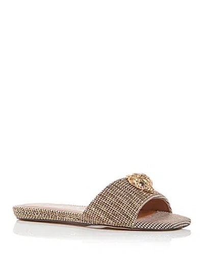 Kurt Geiger Women's Kensington Slip On Embellished Slide Sandals In Dark Beige