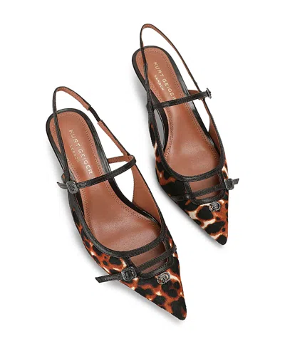 Kurt Geiger Women's Knightsbridge Printed Leather Slingback Pumps In Black