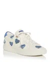 Kurt Geiger London Womens Denim Lane Love Denim-heart Leather Low-top Trainers In Navy