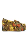 Kurt Geiger Women's Mayfair Eagle Buckled Embossed Flatform Loafers In Dark Yellow
