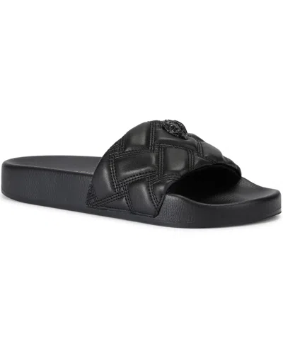 Kurt Geiger Women's Meena Eagle Denim Slides In Black