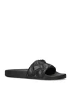Kurt Geiger Womens Black Meena Eagle-embellished Faux-leather Flat Sandals In Black