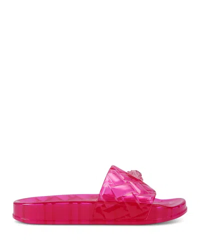 Kurt Geiger Women's Meena Eagle Jelly Slide Sandals In Pink