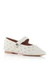 Kurt Geiger Orbit Womens Rhinestone Man Made Flat Shoes In Natural