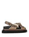 Kurt Geiger Orson Cross Strap Sandal In Metallic