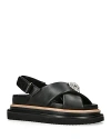 Kurt Geiger Women's Orson Eagle Head Crossover Strap Platform Sandals In Black