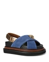 Kurt Geiger Women's Orson Eagle Head Crossover Strap Platform Sandals In Navy