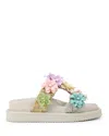 Kurt Geiger Womens Mult/other Orson Flower Woven Sandals Eur 37 / 4 Uk In Open Miscellaneous