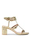 Kurt Geiger London Regent Buckle Embellished Gladiator Sandal In Gold