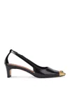 Kurt Geiger Womens Black Regent Low Open-toe Leather Heeled Slingback Courts In Multi