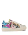 Kurt Geiger Womens White/oth Southbank Tag Canvas Low-top Trainers Eur 40 / 7 Uk In Multi