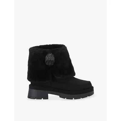 Kurt Geiger Womens Aspen Cozy Suede Ankle Boots Black Eur 35 / 2 Uk