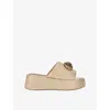 Kurt Geiger London Chelsea Flatform Slide Sandal In Beige Comb