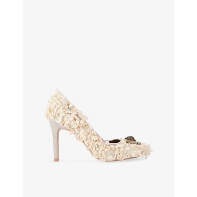Kurt Geiger Womens Pimlico Woven Heeled Courts Beige Comb Eur 38/5 Uk In Neutral