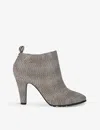 Kurt Geiger London Womens Beige Shoreditch Crystal-embellished Heeled Ankle Boots In Beige