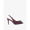 Kurt Geiger 85mm Belgrava High Sling Embellished High-heeled Pumps In Purple
