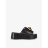 Kurt Geiger Chelsea Flatform Mules In Black