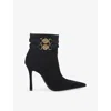 Kurt Geiger Womens Black Mansion Heeled Suede Ankle Boots Eur 38/5 Uk In Black
