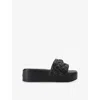 Kurt Geiger Meena Eagle Platform Slides In Black