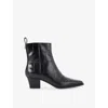 Kurt Geiger Womens Black Mini Eagle Heeled Leather Ankle Boots Eur 38/5 Uk In Black