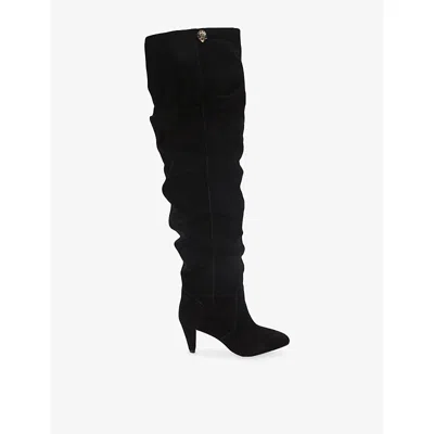 Kurt Geiger Womens Black Shoreditch Slouch Heeled Suede Over-the-knee Boots Eur 38/5 Uk