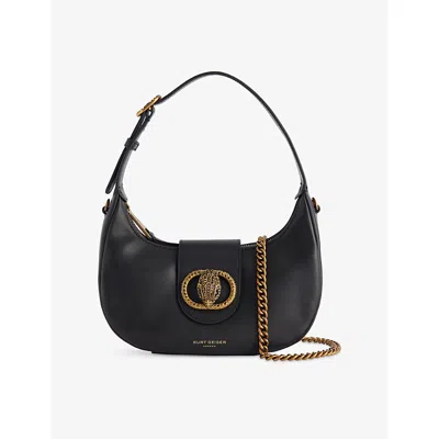Kurt Geiger Womens Small Chelsea Hobo Leather Shoulder Bag Black