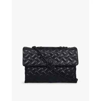 Kurt Geiger Womens Black Xxl Kensington Drench Leather Shoulder Bag