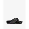 Kurt Geiger Suede Chelsea Cross-strap Slides In Multi