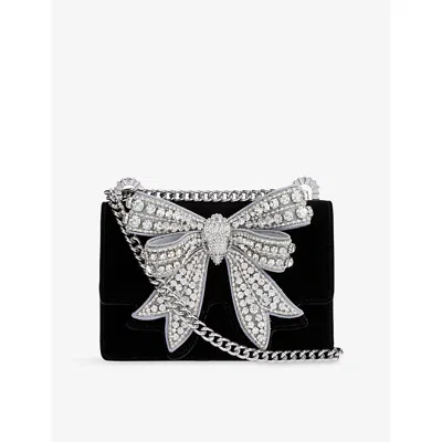 Kurt Geiger Womens Blk/white Shoreditch Patent-leather Cross-body Bag In Multi