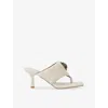Kurt Geiger Womens  London Puff Leather Heeled Sandals In Bone